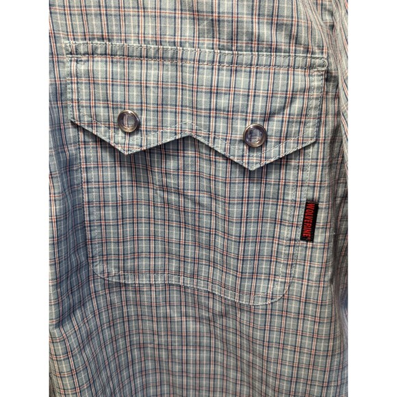 Wolverine Mens Work Shirt Size XXL Plaid Short Sleeve Fancy snaps Western - Picture 5 of 5
